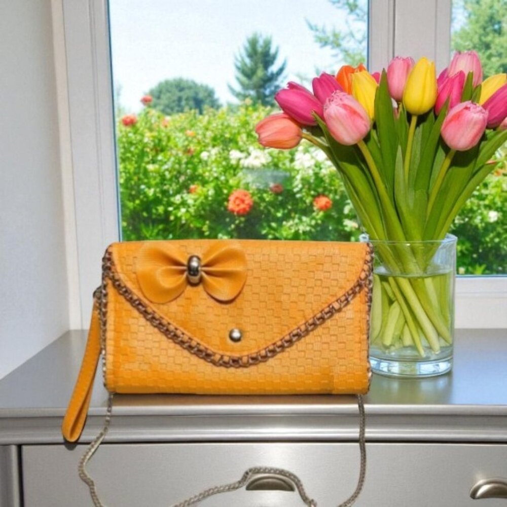 Chain Trimmed Faux Leather Convertible Crossbody Bag